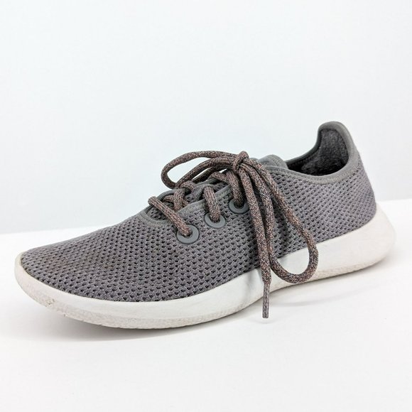 Allbirds TR Tree Runners Sneakers 8 Mist Grey White Stretch Knit Comfort Lace Up - Picture 1 of 12